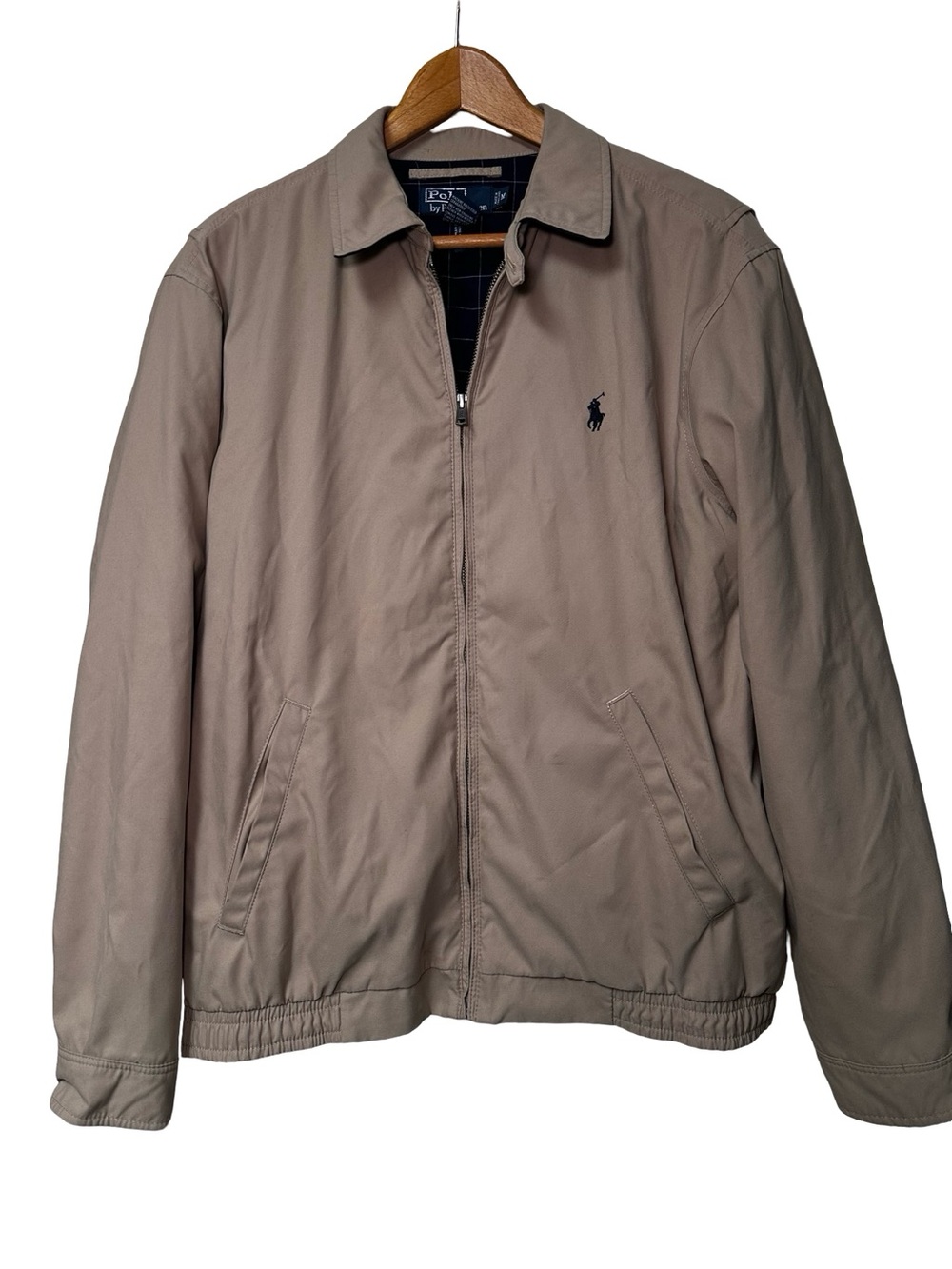 POLO Ralph Lauren Khaki Bomber Jacket Medium Luxury Travel Preppy Casual College